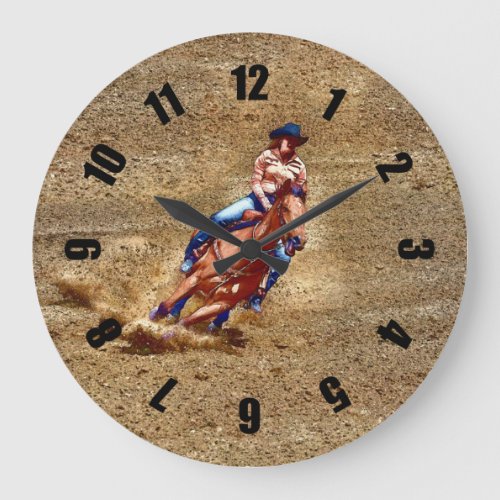 Rodeo Cowgirl Barrel_Racing Western Themed Clock