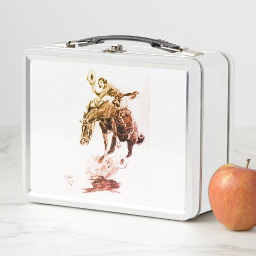 Rodeo Cowgirl by CM Russell Metal Lunch Box