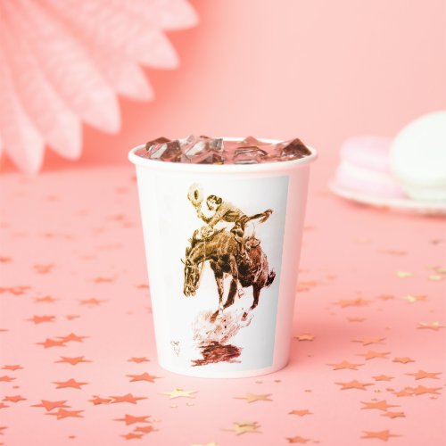 Rodeo Cowgirl by CM Russell Paper Cups