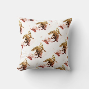 Rodeo Cowgirl (by C.M. Russell) Throw Pillow