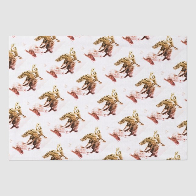 Rodeo Cowgirl (by C.M. Russell) Tissue Paper (Front)