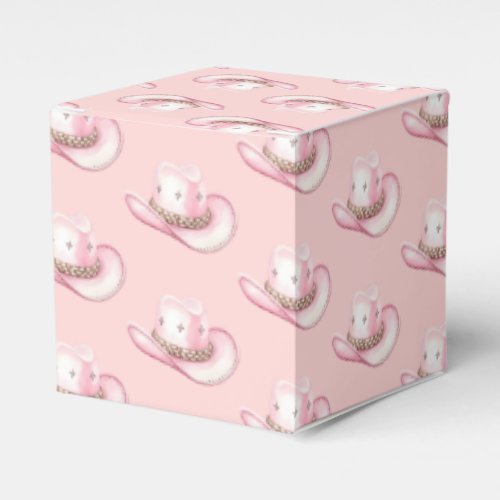 Rodeo Cowgirl Pink Hat Baby Shower Favor Boxes