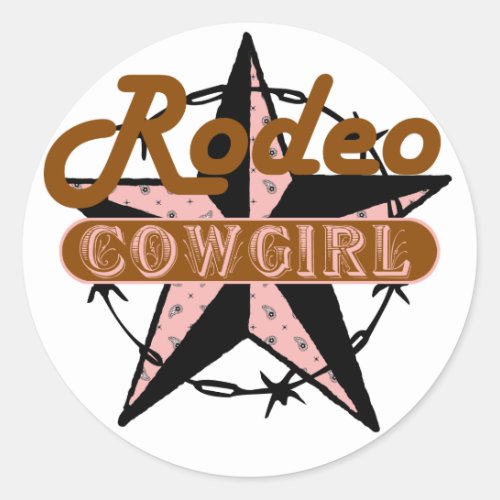 Rodeo Cowgirl Star Sticker