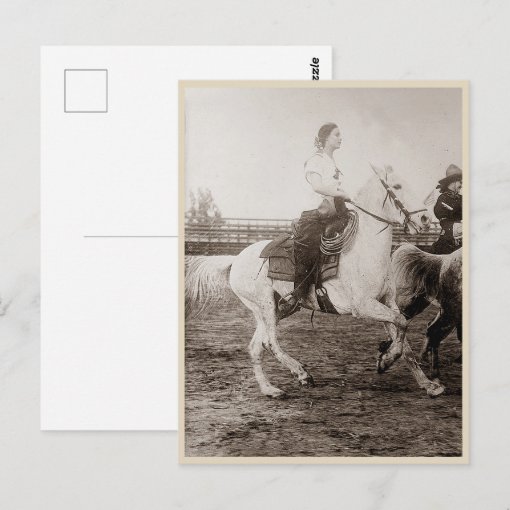 Rodeo Cowgirl Vintage Photo Postcard Zazzle