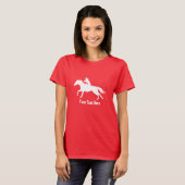 Rodeo Cowgirl (wearing helmet) on Horseback T-Shirt (Front Full)