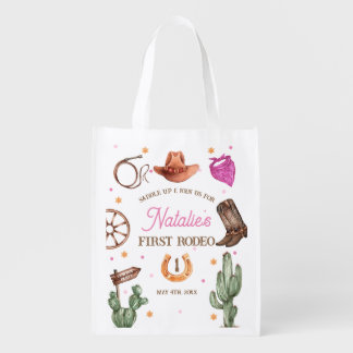 Rodeo Cowgirl western Birthday Grocery Bag