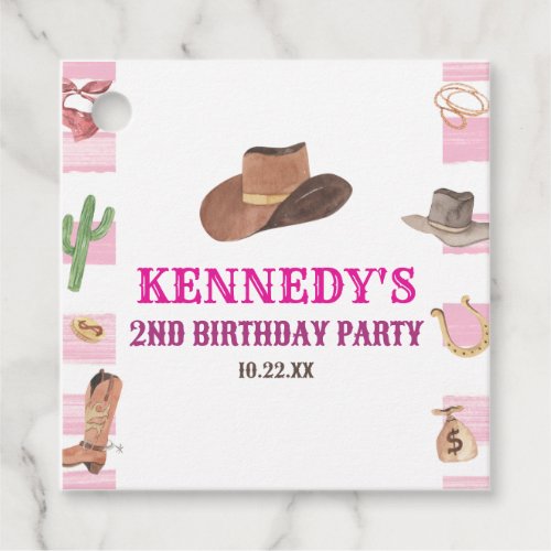 Rodeo Cowgirl Western Wild West Birthday Party Favor Tags