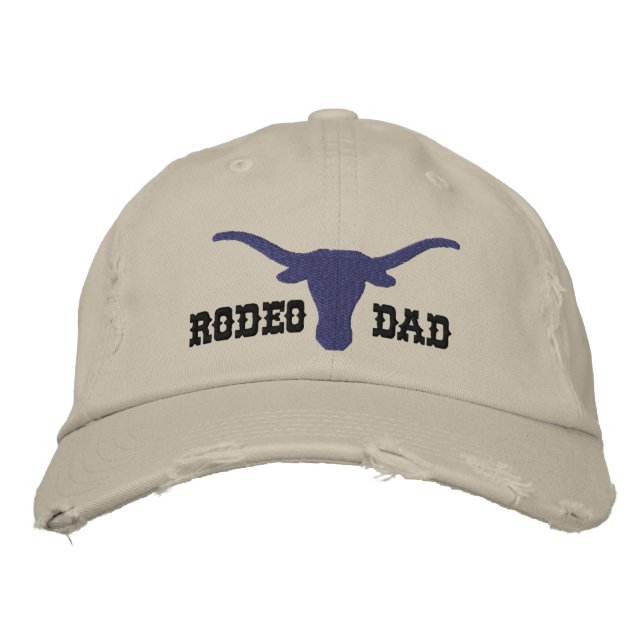 Rodeo Dad Embroidered Baseball Hat (Front)