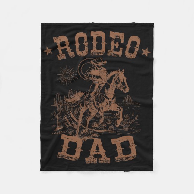 Rodeo Dad Western Cowboy Daddy Family Matching Fat Fleece Blanket (Front)