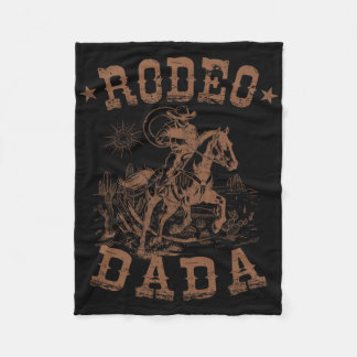 Rodeo Dada Western Cowboy Family Matching Father's Fleece Blanket