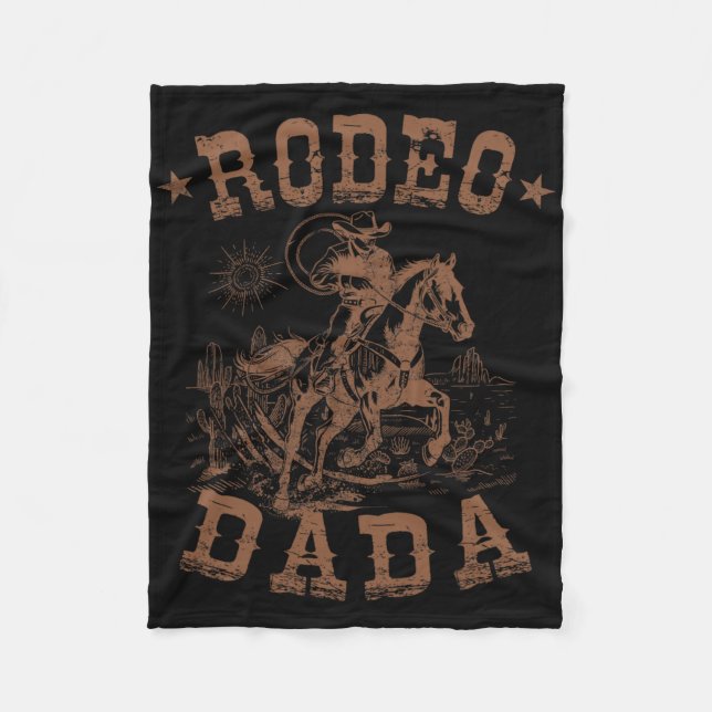 Rodeo Dada Western Cowboy Family Matching Father's Fleece Blanket (Front)