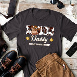 Rodeo Daddy Cowboy cow pattern  birthday matching T-Shirt<br><div class="desc">Rodeo Daddy Cowboy cow pattern 1st birthday matching personalized t-shirt,  birthday photoshoot shirt,  can get for a whole family,   if you want to use shirt for everyday can delete "first birthday" underneath text</div>