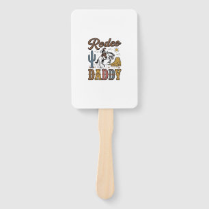 Rodeo Daddy Vintage Western Cowboy Shirt Design_1 Hand Fan