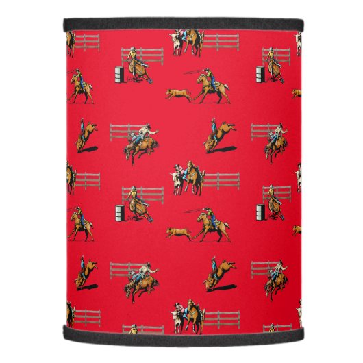 Rodeo Events Cowboys Cowgirls Horses Lamp Shade (Left)