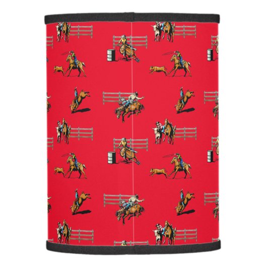 Rodeo Events Cowboys Cowgirls Horses Lamp Shade (Back)