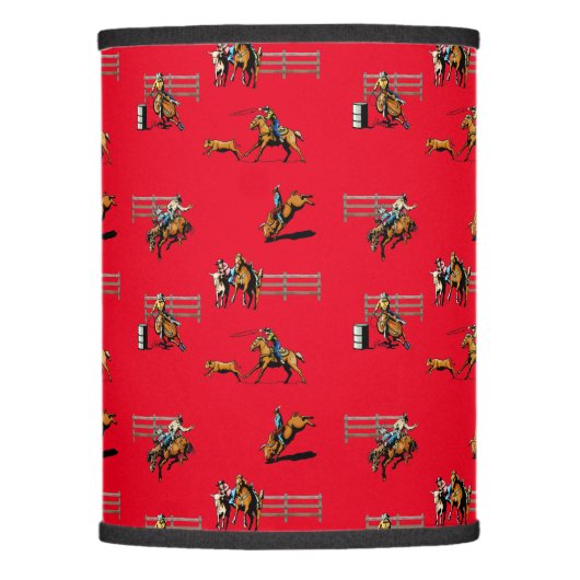 Rodeo Events Cowboys Cowgirls Horses Lamp Shade (Front)