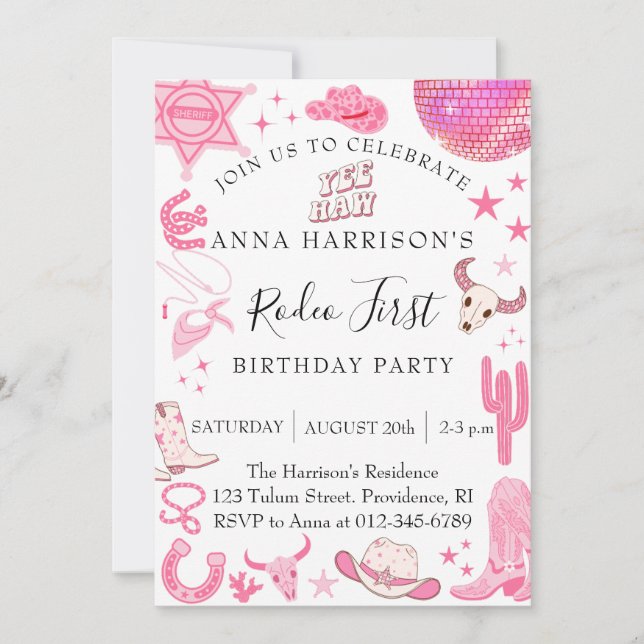 Rodeo Girl Birthday Party Invitation (Front)