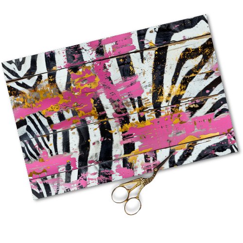 Rodeo Glam Pink Zebra Print Decoupage Tissue Paper