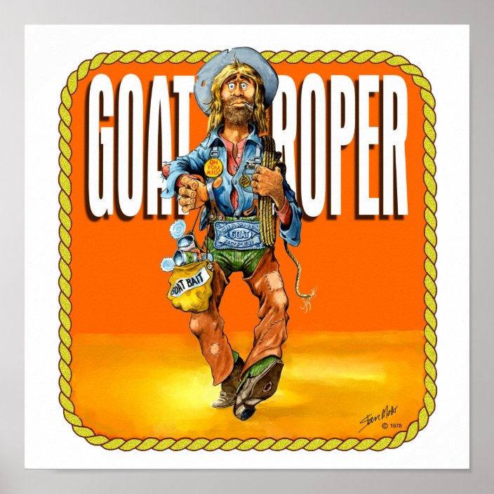 Rodeo Goat Roper Poster | Zazzle.com