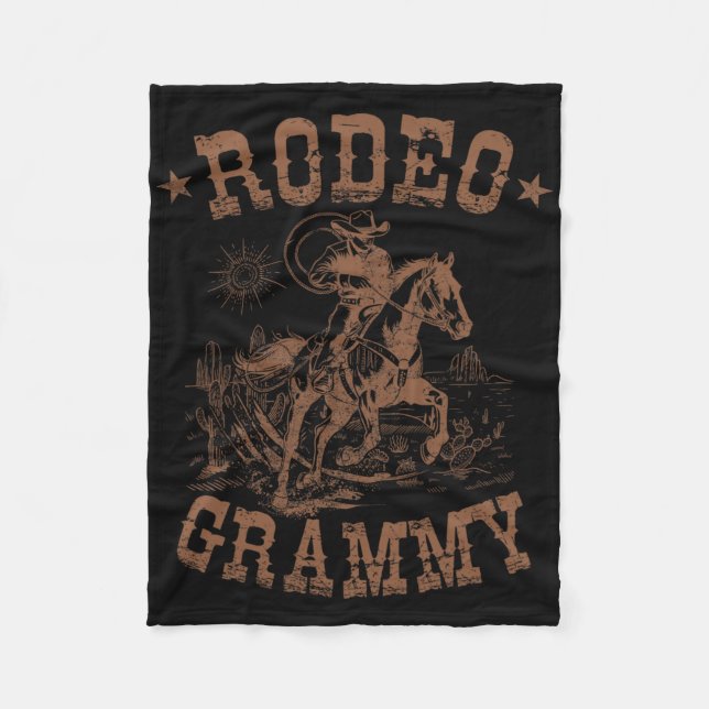 Rodeo Grammy Western Cowboy Family Matching Mother Fleece Blanket (Front)