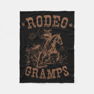 Rodeo Gramps Western Cowboy Family Matching Father Fleece Blanket