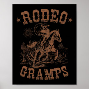 Rodeo Gramps Western Cowboy Family Matching Father Poster