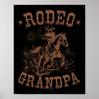Rodeo Grandpa Western Cowboy Family Matching Fathe Poster