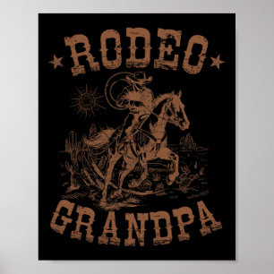 Rodeo Grandpa Western Cowboy Family Matching Fathe Poster
