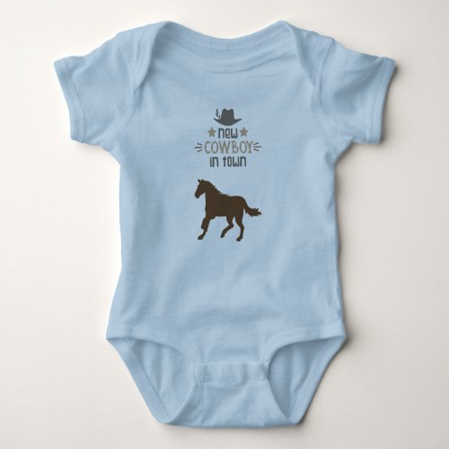 Rodeo Horse New Cowboy In Town Baby Bodysuit