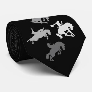 Rodeo Horses Black Neck Tie