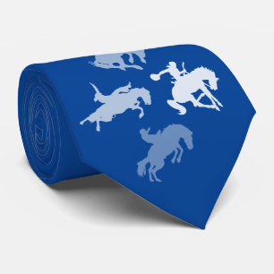 Rodeo Horses   Deep Blue Neck Tie
