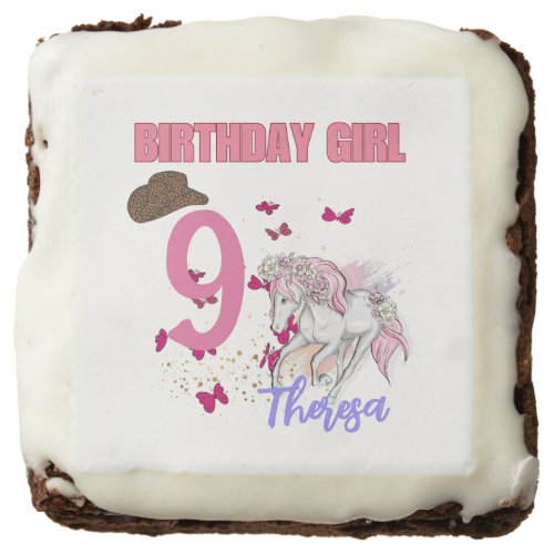 Rodeo Horses Pony Flowers Birthday Party Girl  Brownie