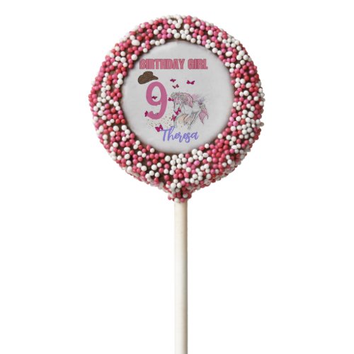 Rodeo Horses Pony Flowers Birthday Party Girl  Chocolate Covered Oreo Pop