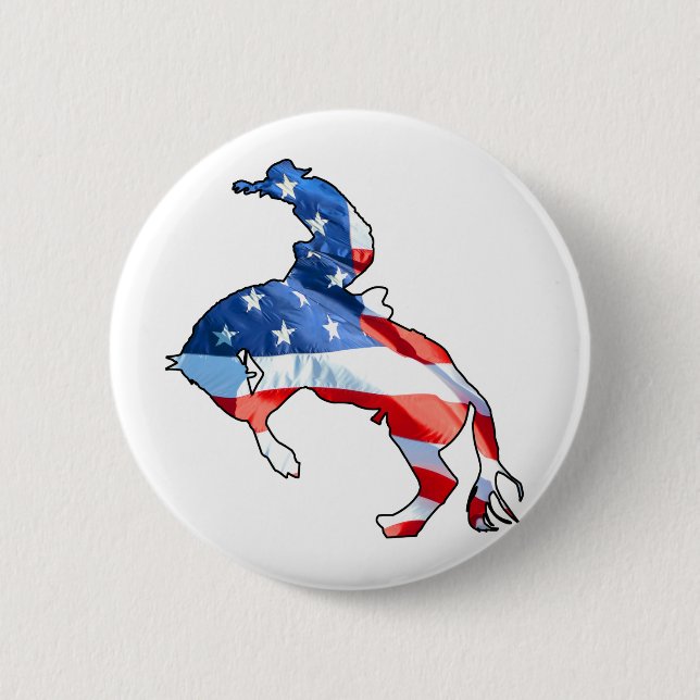 Rodeo is America - Bronco Riding Pinback Button (Front)