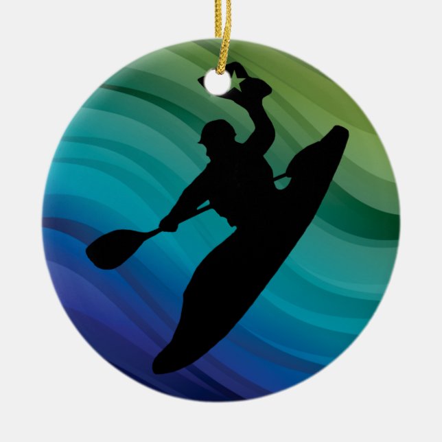 Rodeo Kayak Ceramic Ornament (Front)