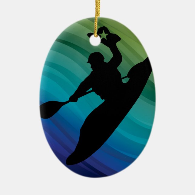 Rodeo Kayak Ceramic Ornament (Front)