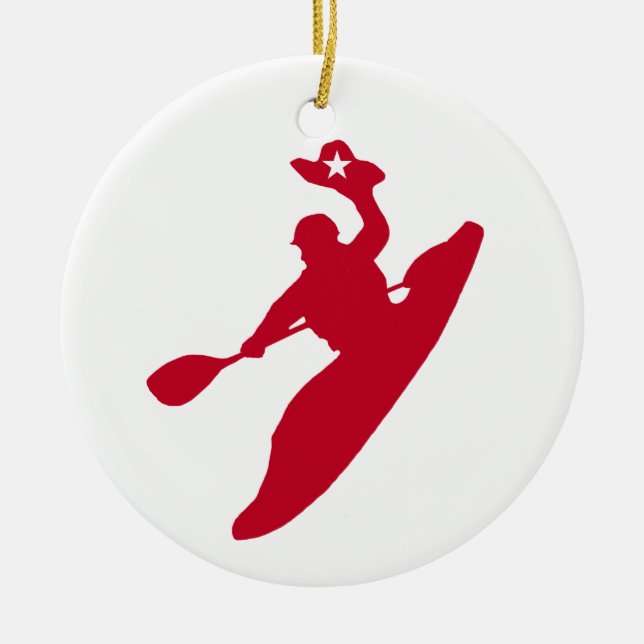 Rodeo Kayak Ceramic Ornament (Front)