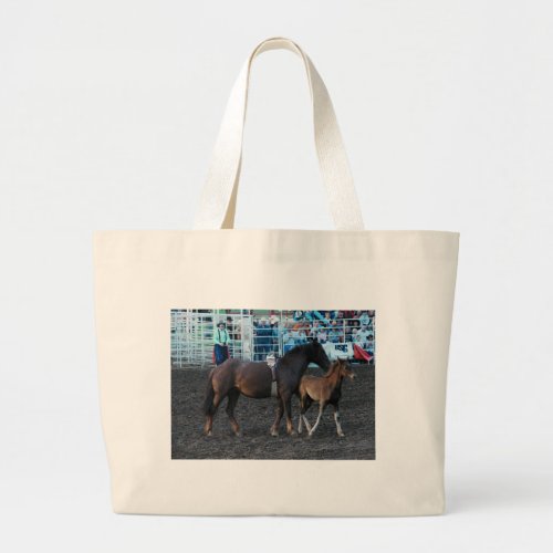 Rodeo Mare and Foal Large Tote Bag