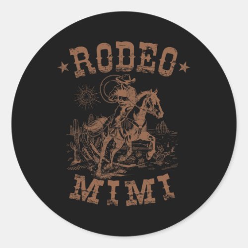 Rodeo Mimi Western Cowboy Family Matching Mothers Classic Round Sticker