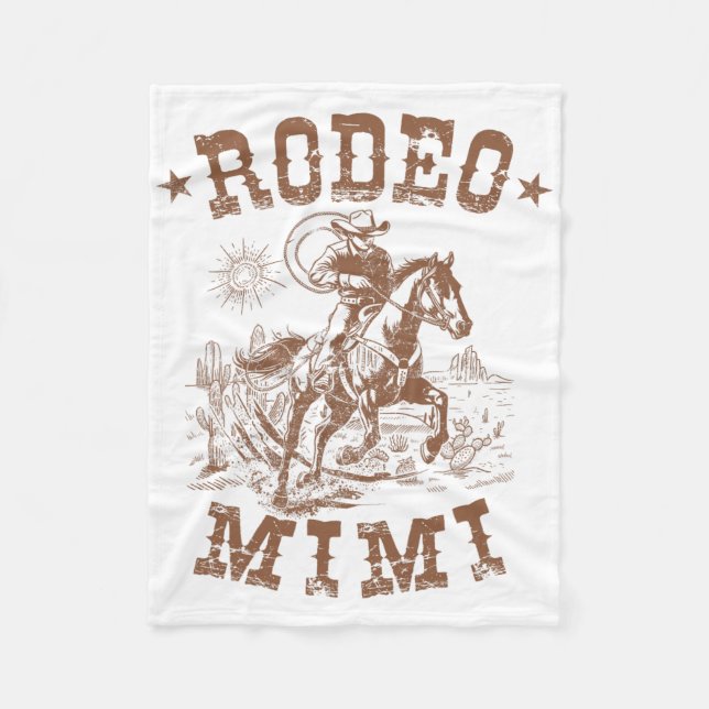 Rodeo Mimi Western Cowboy Family Matching Mother's Fleece Blanket (Front)