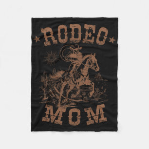 Rodeo Mom Western Cowboy Mommy Family Matching Mot Fleece Blanket