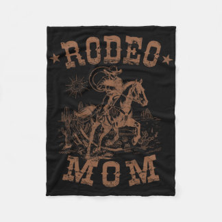 Rodeo Mom Western Cowboy Mommy Family Matching Mot Fleece Blanket