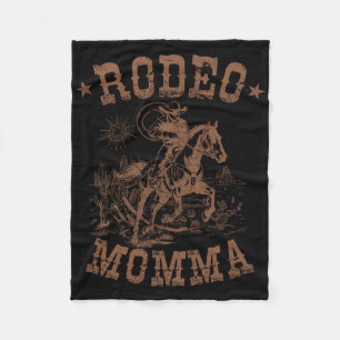 Rodeo Momma Western Cowboy Family Matching Mother' Fleece Blanket