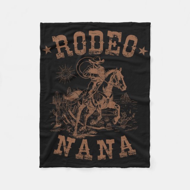 Rodeo Nana Western Cowboy Family Matching Mother's Fleece Blanket (Front)