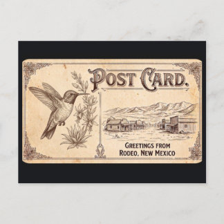 Rodeo, New Mexico - Hummingbird Vintage Postcard