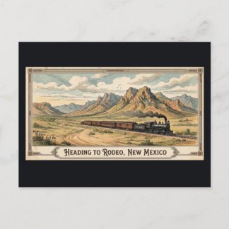 Rodeo, New Mexico - Train Vintage Postcard