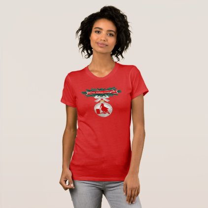 Rodeo Ornaments On Red Holiday Cowgirl T-Shirt
