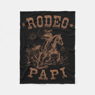 Rodeo Papi Western Cowboy Family Matching Father's Fleece Blanket