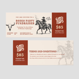 Rodeo Party Fundraiser Charity Event Raffle Tickets