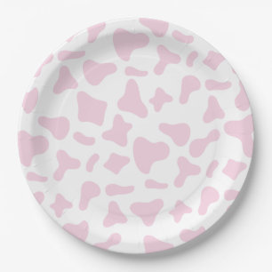 Rodeo Pink Cow Print Western Birthday Paper Plates